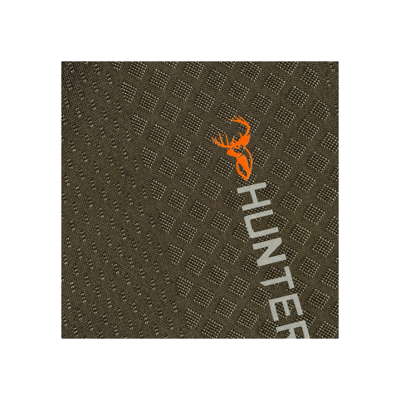 Forest Green | Hunters Element Eclipse Vantage Hoodie V2 Image Showing Close Up View Of Logo, And Fabric Weave.