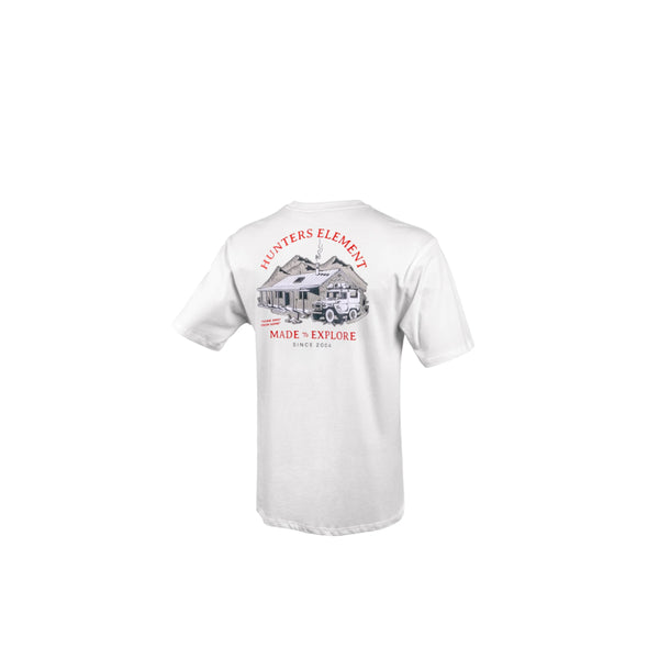 White | Hunters Element Explore Tee Image Showing No Logos Or Titles.