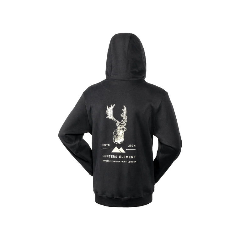 Black | Hunters Element Fallow Hoodie Image Displaying View Of The Back.