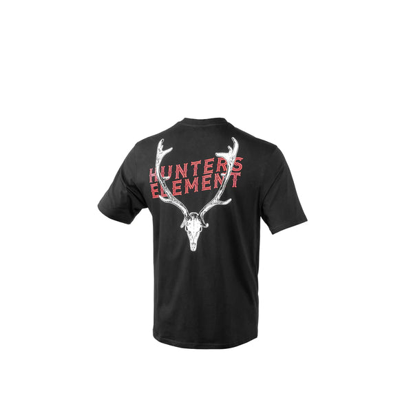 Black | Hunters Element Fallow Skull Tee Image Showing No Logos Or Titles, Back View.