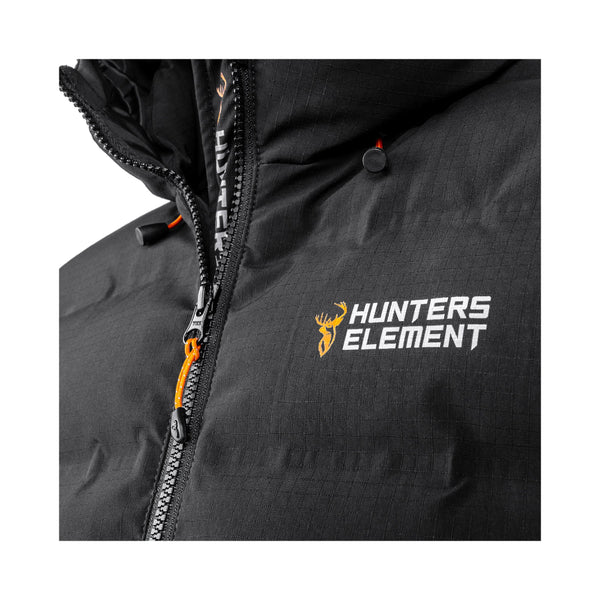 Black | Hunters Element Forge Jacket Image Showing Close Up Of The Logo.
