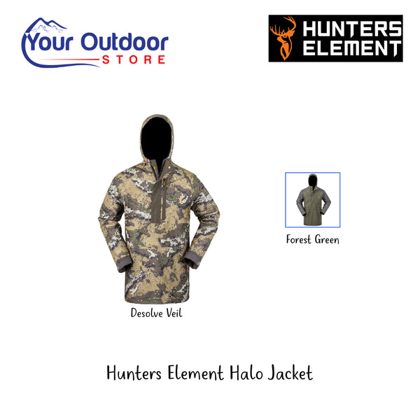 Hunters Element Halo Jacket | Hero Image Displaying All Logos, Titles And Variants.