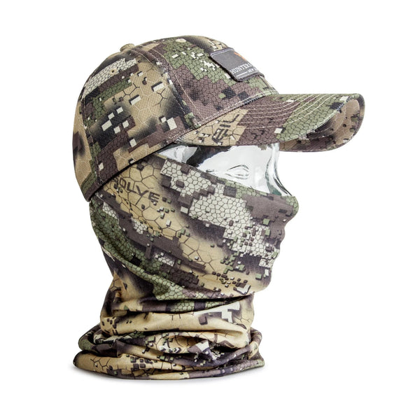Desolve Veil Camo | Hunters Element Image Showing The Kayan Neck Gaiter On A Model Face.
