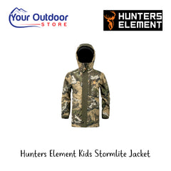 Hunters Element Kids Stormlite Jacket | Hero Image Showing All Logos And Titles.