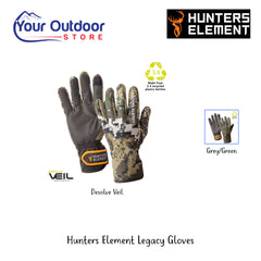 Hunters Element Legacy Gloves Desolve Veil And Grey Green | Hero Image Displaying All Logos, Titles And Variants.