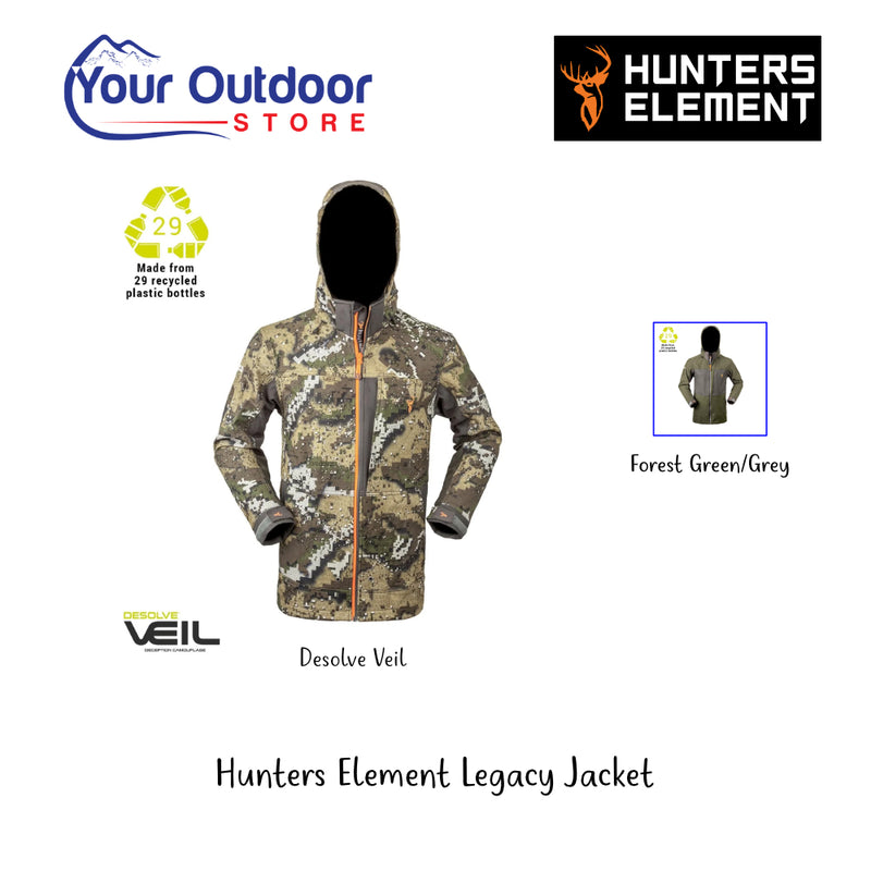 Hunters Element Legacy Jacket | Hero Image Showing All Logos, Titles And All Variants.