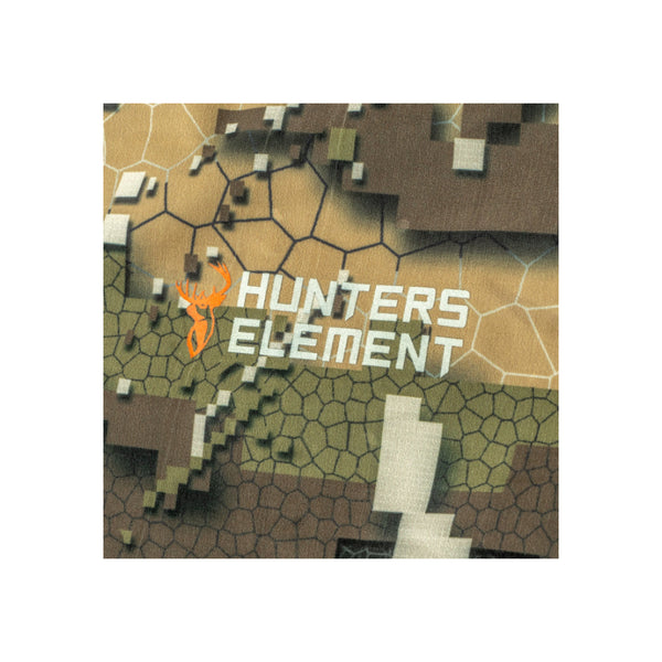 Dissolve Veil Camo | Hunters Element Mens Acclimate Hood Image Showing Close Up Of The Hunters Element Logos.