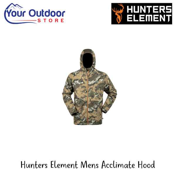 Hunters Element Mens Acclimate Hood | Hero Image Showing All Logos And Titles.