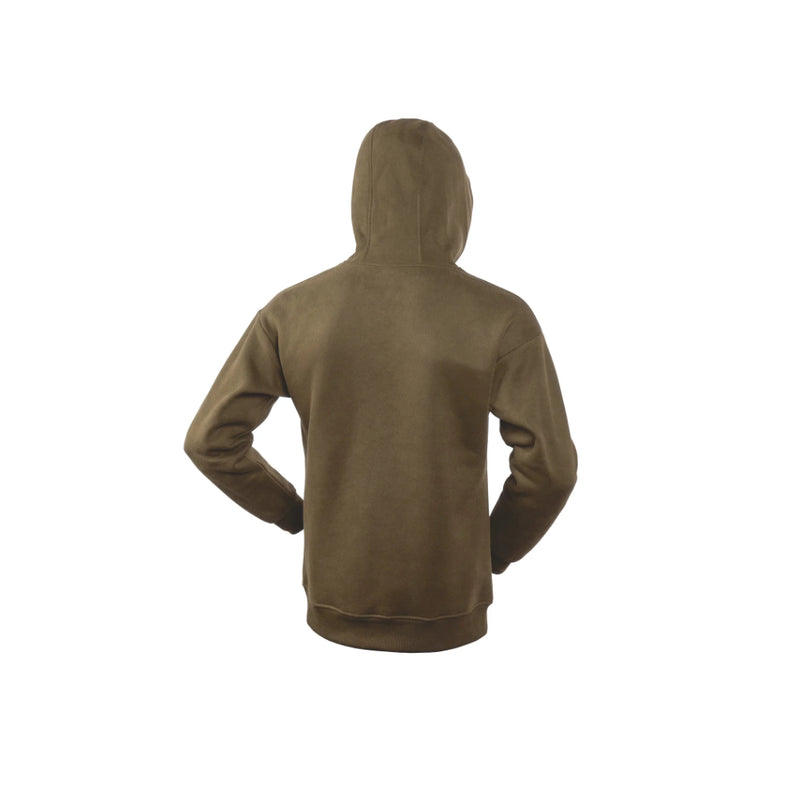 Khaki | Hunters Element Mens Block Hoodie Image Showing Back View.