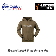 Hunters Element Mens Block Hoodie | Hero Image Showing All Logos And Titles.