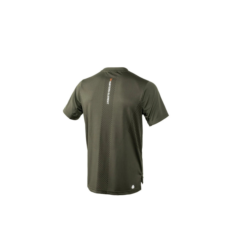 Forest Green | Hunters Element Mens Eclipse Tee V2 Image Showing Back View.