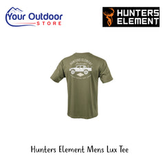 Hunters Element Mens Lux Tee | Hero Image Showing All Logos And Titles.