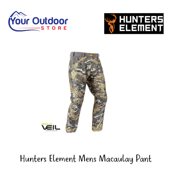 Hunters Element Mens Macaulay Pants | Hero Image Showing All Logos And Titles.