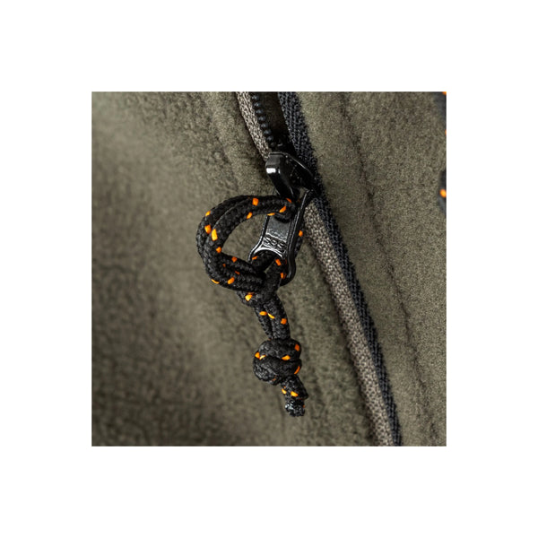 Forest Green | Hunters Element Men's Rove Top Image Showing lose Up Of Zipper.