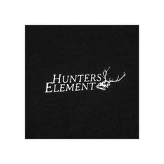 Black | Hunters Element Mens Sign Tee Image Showing Close Up View Of The Front Logo.