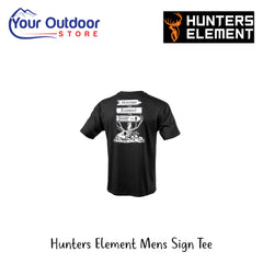 Hunter Element Mens Sign Tee | Hero Image Showing All Logos And Titles.