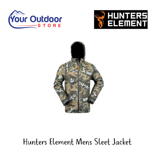 Hunters Element Mens Sleet Jacket | Hero Image Showing All Logos And Titles.