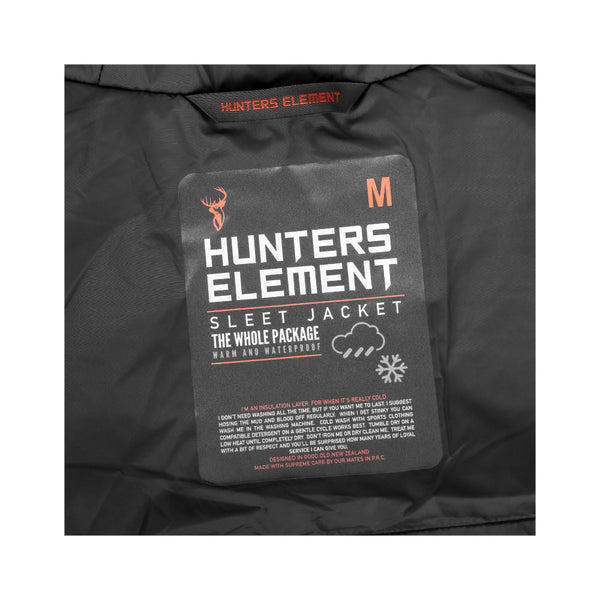 Desolve Veil | Hunters Element Mens Sleet Jacket Image Showing Close Up View Of Tags.