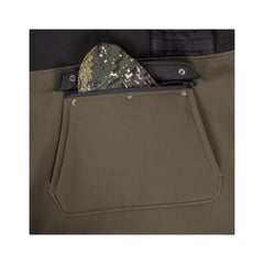 Black/Forest Green | Hunters Element Mens Tusk Bush Coat Image Showing Close Up View Of The Kangaroo Pocket.