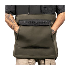 Black/Forest Green | Hunters Element Mens Tusk Bush Coat Image Showing Front View Of The Kangaroo Pocket.