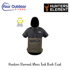 Hunters Element Mens Tusk Bush Coat | Hero Image Showing All Logos And Titles.