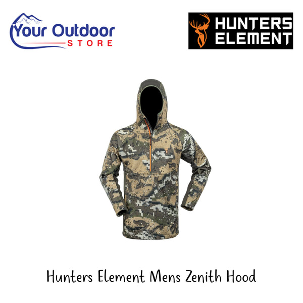 Hunters Element Mens Zenith Hood | Hero Image Showing All Logos And Titles.