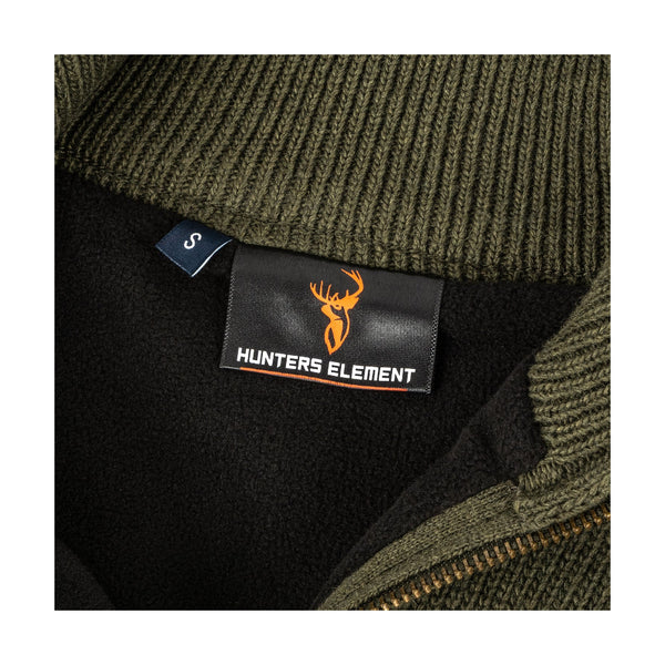 Green |Hunters Element Moleskin Windblock Jersey Image Showing Close UP View Of The Inner Tag.
