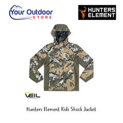 Hunters Element Kids Shock Jacket | Hero Image Displaying All Logos And Titles.