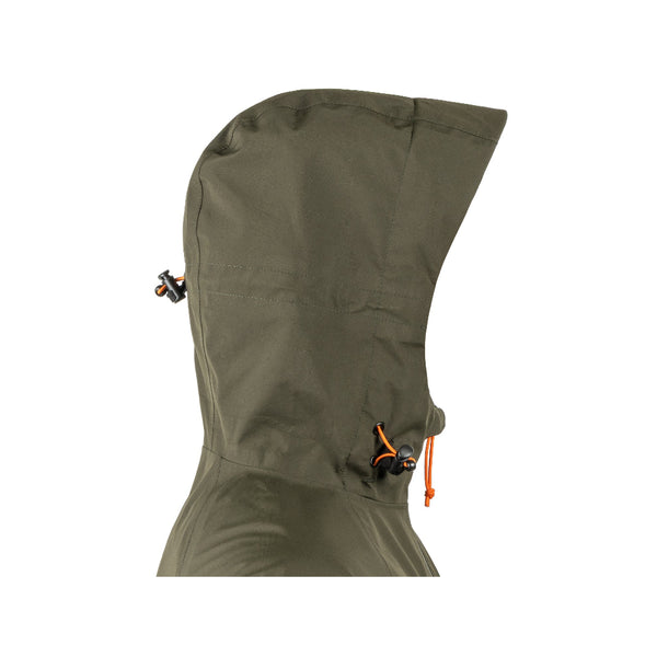 Forest Green | Hunters Element Storm Jacket Image Showing Close Up, Side View Of The Built In Hood.