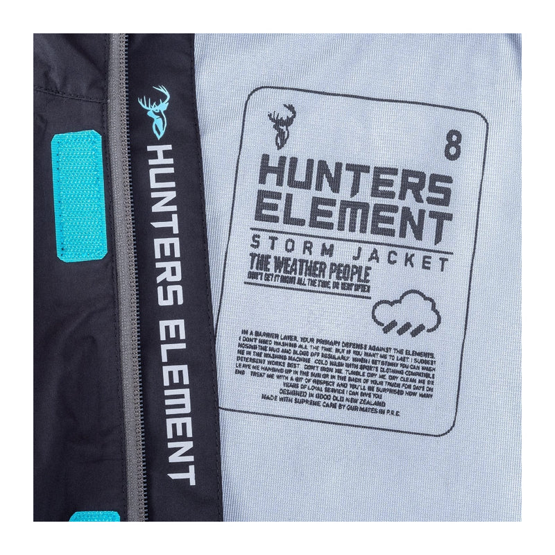 Black | Hunters Element Storm Jacket. Care Instructions.