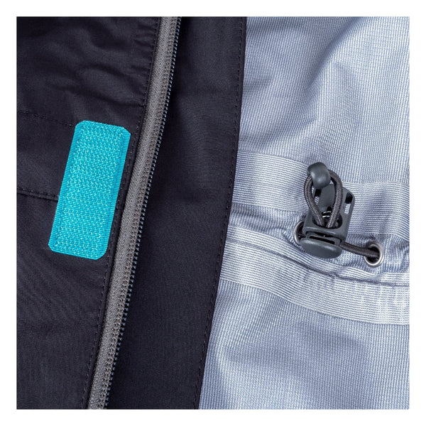 Black | Hunters Element Storm Jacket. Showing Waist adjustment Toggle.