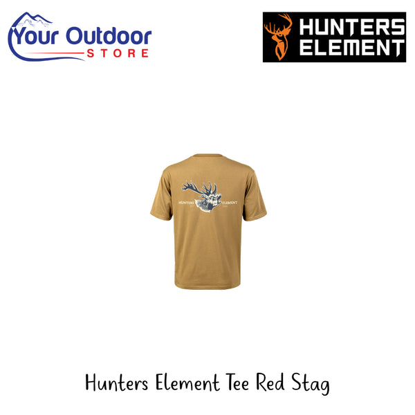 Hunters Element Tee Red Stag | Hero Image Showing All Logos And Titles.
