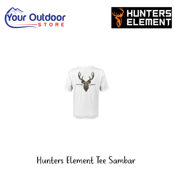 Hunters Element Tee Sambar | Hero Image Showing All Logos And Titles.