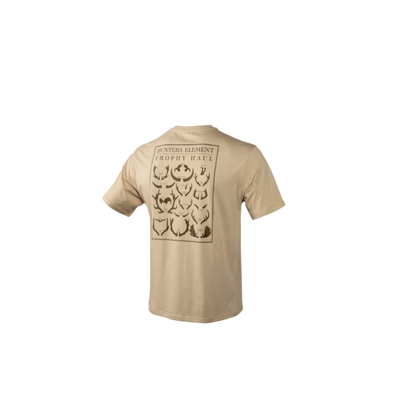 Sand | Hunters Element Trophy Haul Tee Image Showing Back View, No Logos Or Titles.