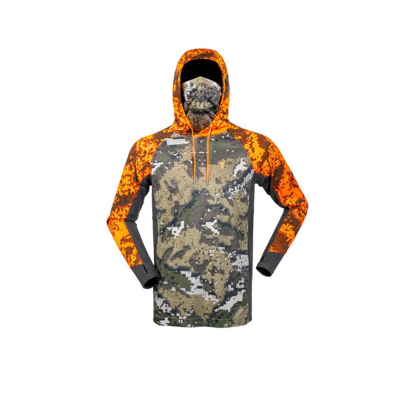 Desolve Fire Veil | Hunters Element Vantage Hoodie Displaying No Logos, Titles Or Variants With Face Mask Up.