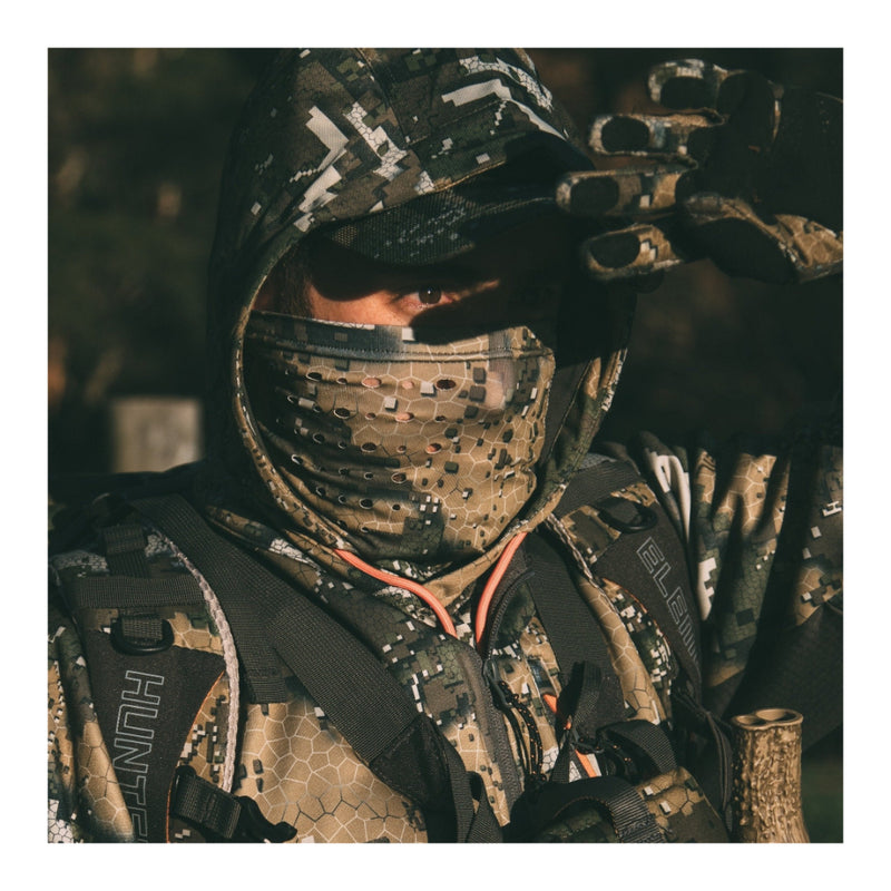 Desolve Veil Camo | Hood and Face Veil Shown on Hunter Model. 