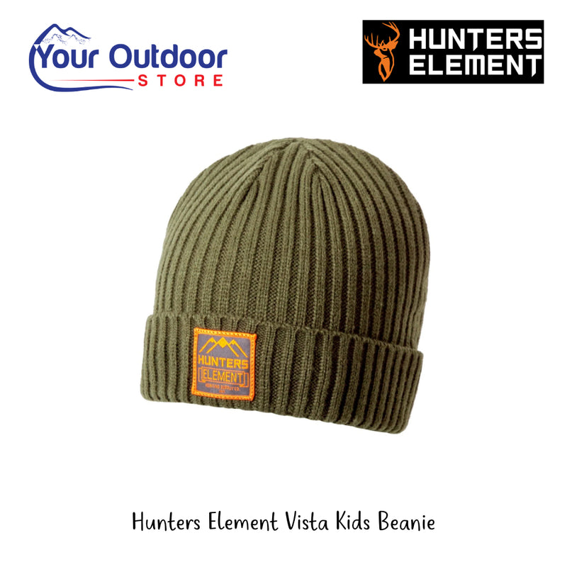 Hunters Element Vista Kids Beanie | Hero Image Displaying All Logos And Titles.
