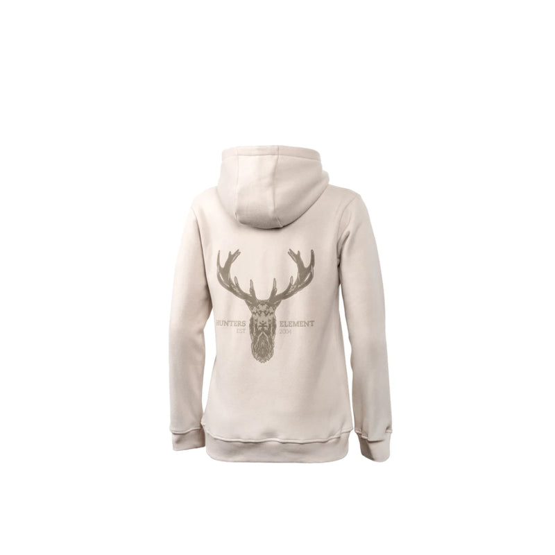 Oat | Hunters Element Alpha Stag Hoodie Image Displaying Back View.