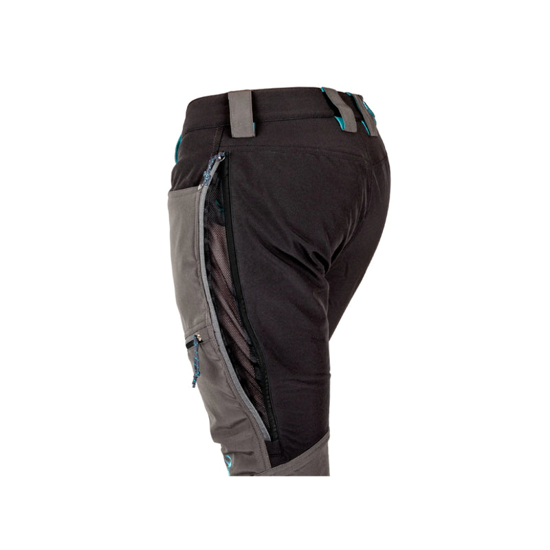 Black/Grey | Hunters Element Womens Boulder Trouser Image Showing Close Up View Of Thigh Vents.