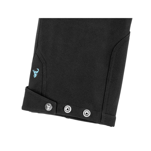 Black | Hunters Element Women's Legacy Pants Image Showing Close Up View Of Ankle Cuffs.