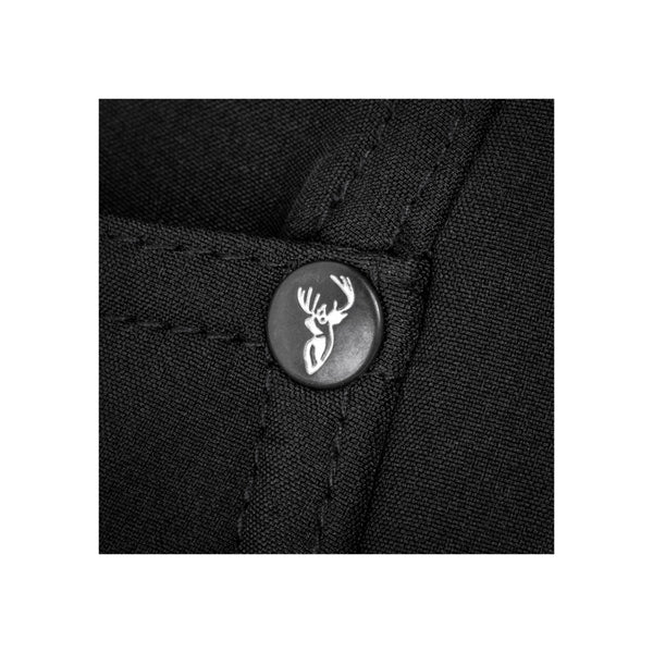 Black | Hunters Element Women's Legacy Pants Image Showing Close Up View Of Pocket Seams.