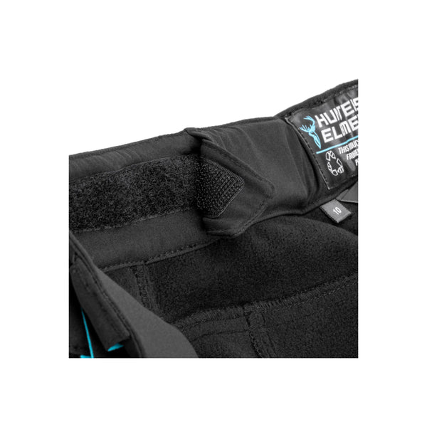 Black | Hunters Element Women's Legacy Pants Image Showing Close Up View Of The Inner Waist Adjustment Tabs.