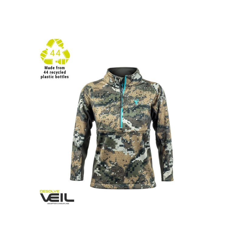 Desolve Veil | Hunters Element Zentih Womens Top Image Displaying Recycled Bottles Used Logo.