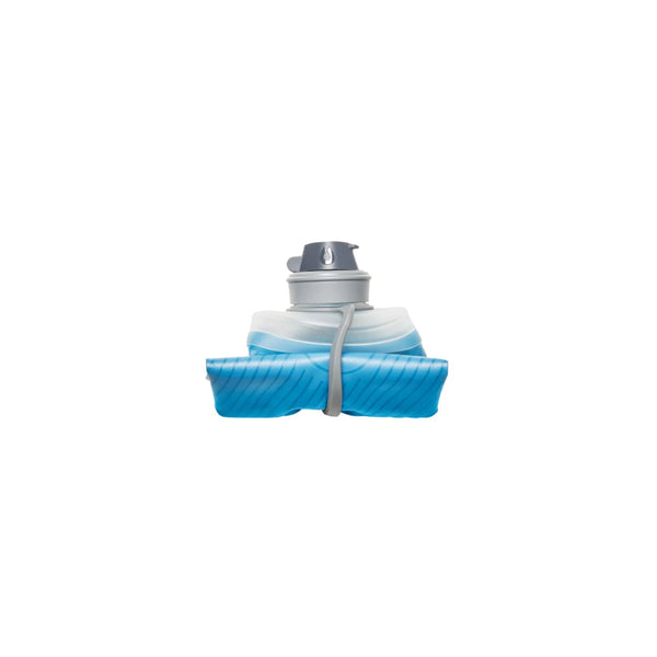 Tahoe Blue 1L | HydraPak Flux Flexible Bottle Image Showing Bottle Packed Down For Transport And Storage.