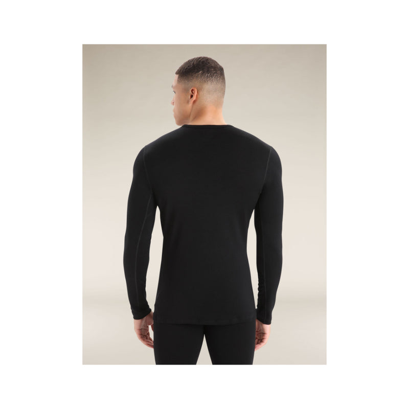 Black | Icebreaker Men's 260Tech Long Sleeve Crew Image Showing Back View.
