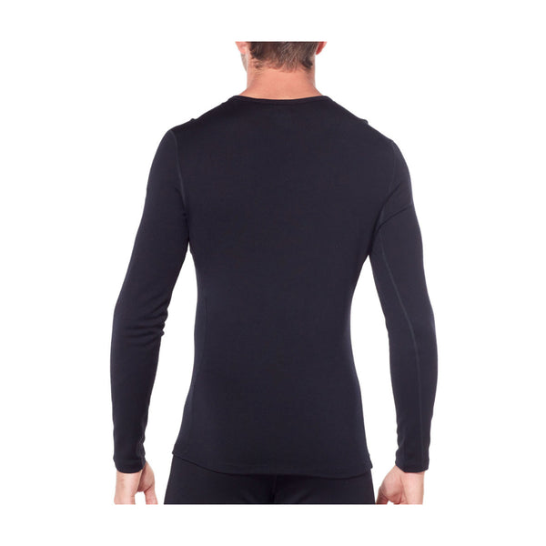 Black | Icebreaker Mens 260 Tech Long Sleeve Crewe Image Showing Back View On A Model.