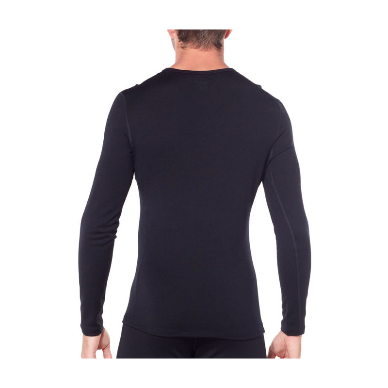 Black | Icebreaker Mens 260 Tech Long Sleeve Crewe Image Showing Back View On A Model.