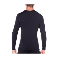 Black | Icebreaker Mens 260 Tech Long Sleeve Crewe Image Showing Back View On A Model.