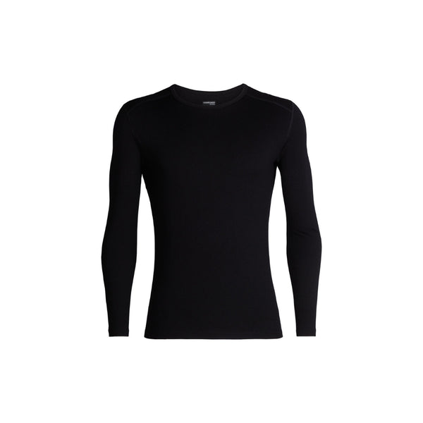 Black | Icebreaker Mens 260 Tech Long Sleeve Crewe Image Showing No Logos Or Titles.