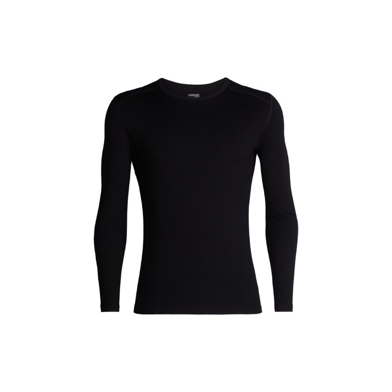 Black | Icebreaker Mens 260 Tech Long Sleeve Crewe Image Showing No Logos Or Titles.